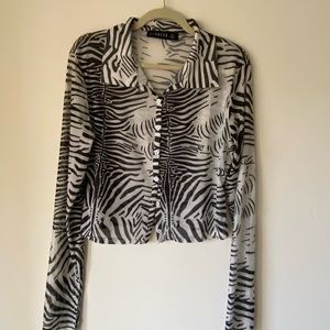 Lioness Zebra Mesh Top